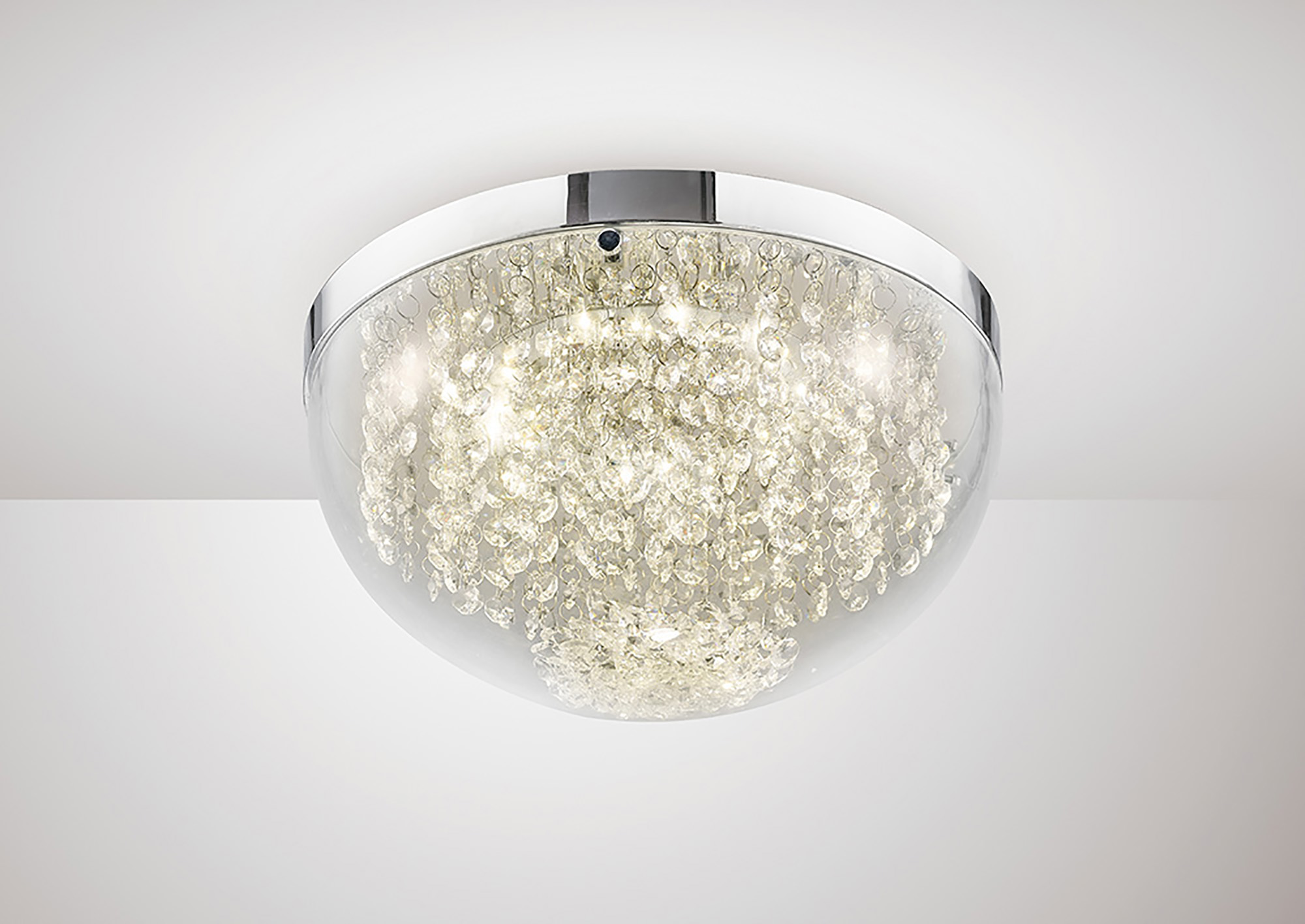 IL80011  Harper Crystal 12W LED  Flush Ceiling Light